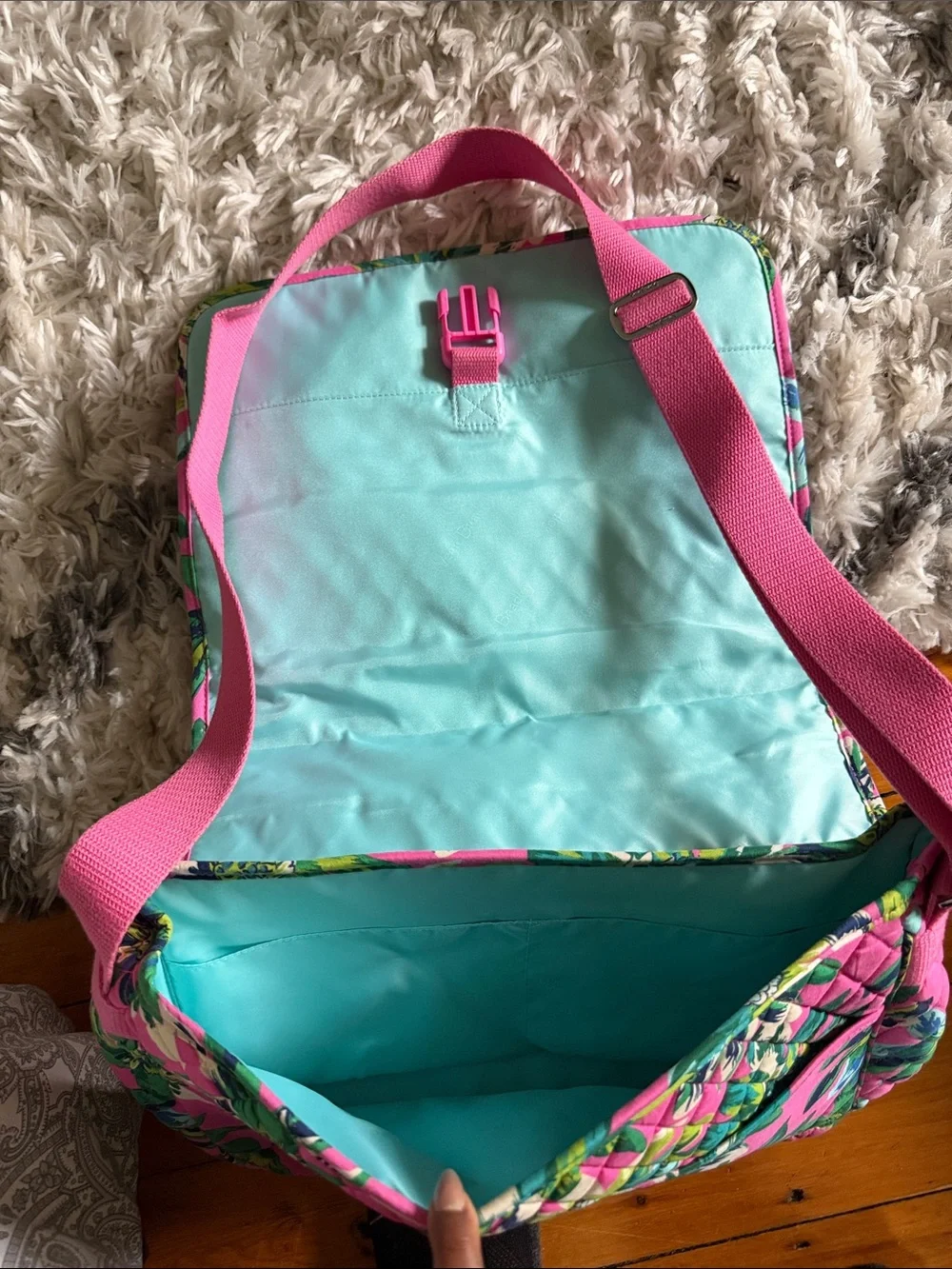 Vera Bradley Pink Floral Quilted Laptop Bag